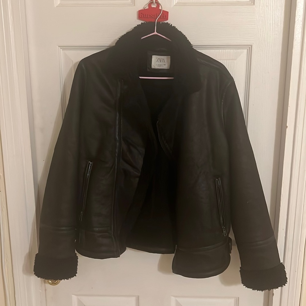 Zara boys Leather Jacket Size 10